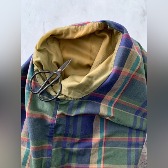 Vintage L.L. Bean Chore Jacket Men’s Large Tan Canvas Plaid Lined Relaxed Flawed - Picture 9 of 16